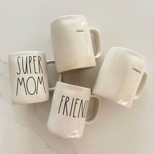 Rae Dunn Cream Mug Set with Inspirational Words